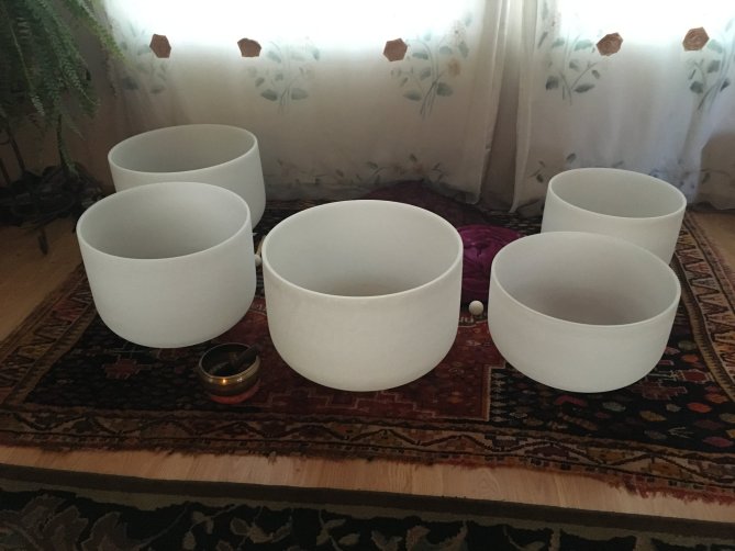 Our Tibetan crystal singing bowls